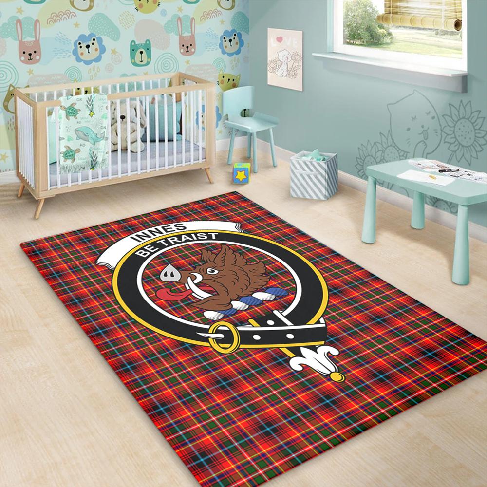 Innes Modern Tartan Crest Area Rug