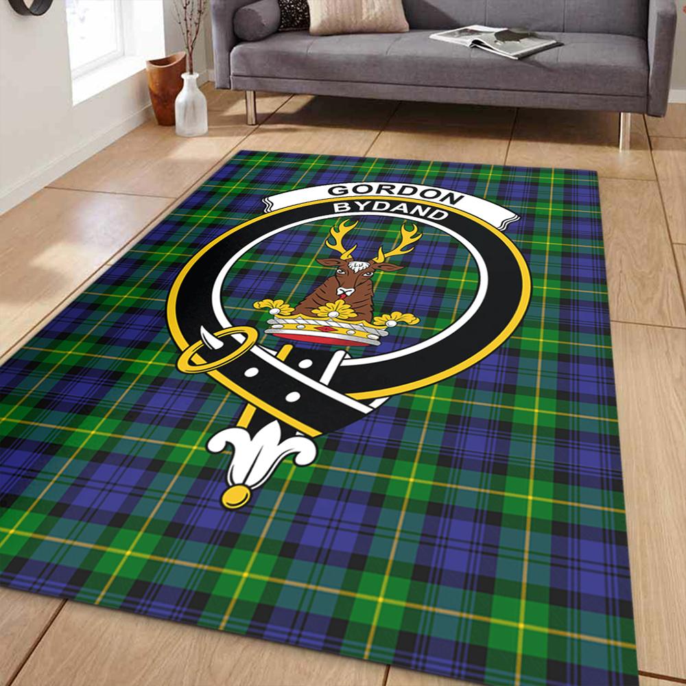 Gordon Modern Tartan Crest Area Rug