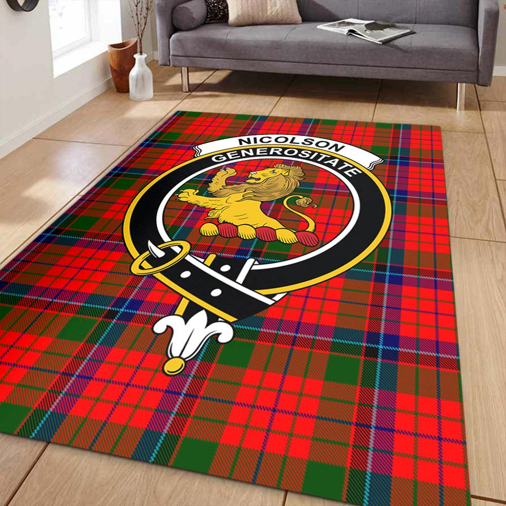 Nicolson Modern Tartan Crest Area Rug