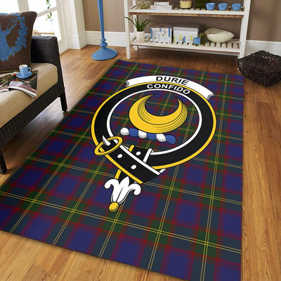 Clan Durie Tartan Crest Rug – Scottish Highland Carpet for Living Room, Celtic Home Decor & Scotland Gift