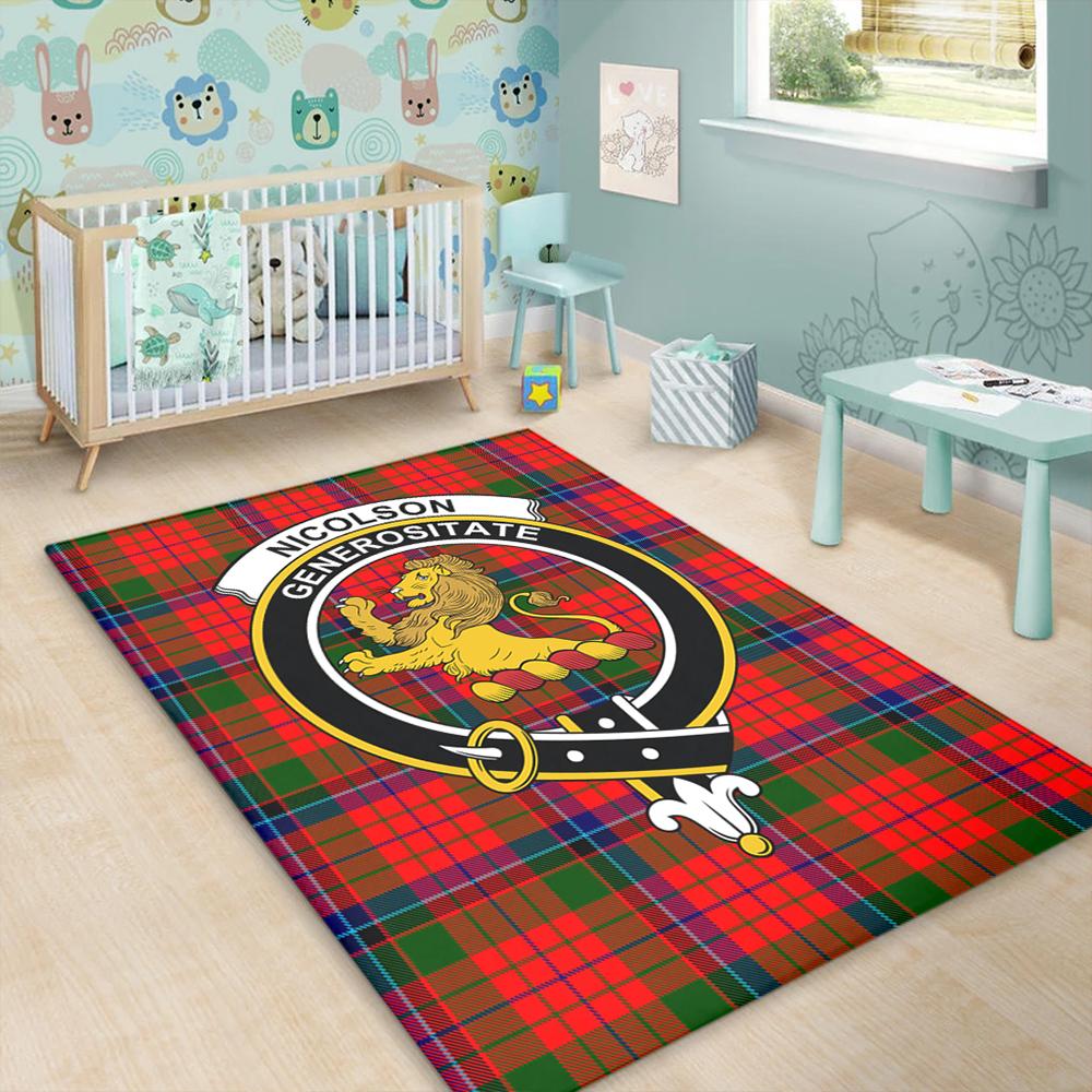 Nicolson Modern Tartan Crest Area Rug