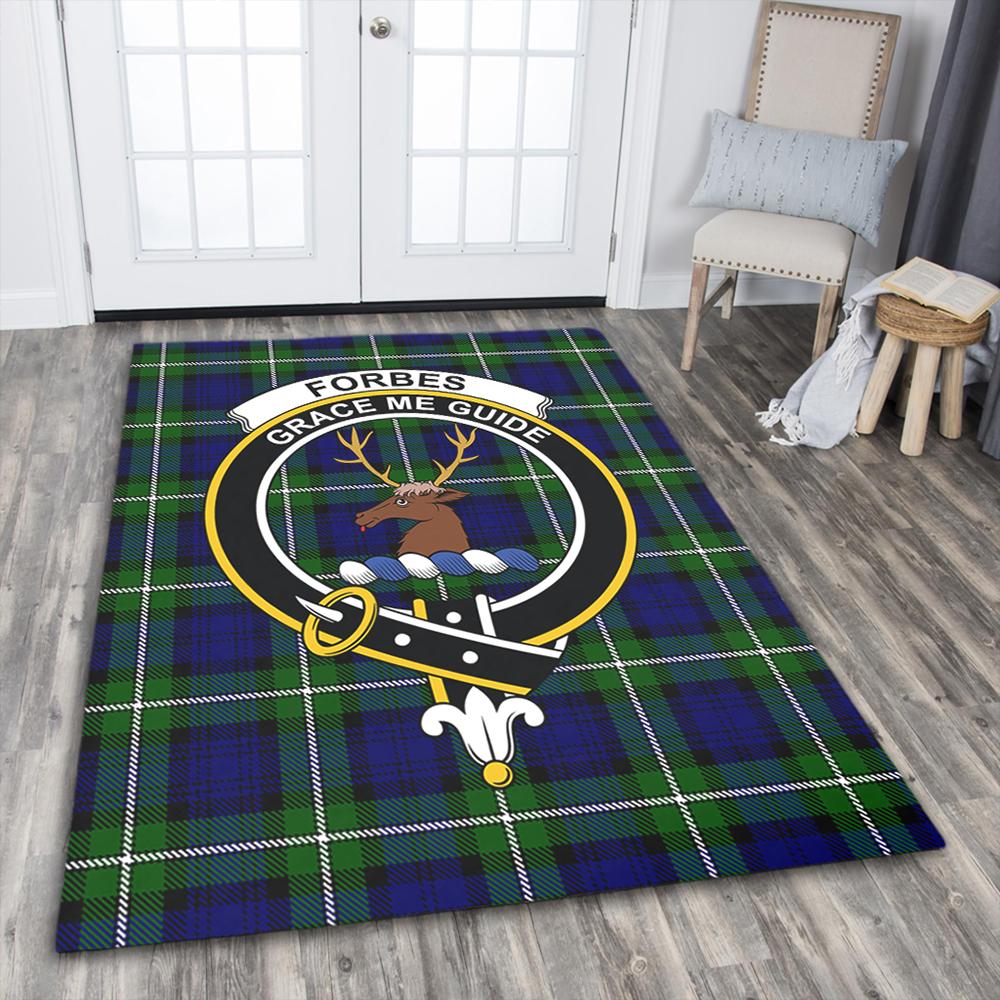 Forbes Modern Tartan Crest Area Rug