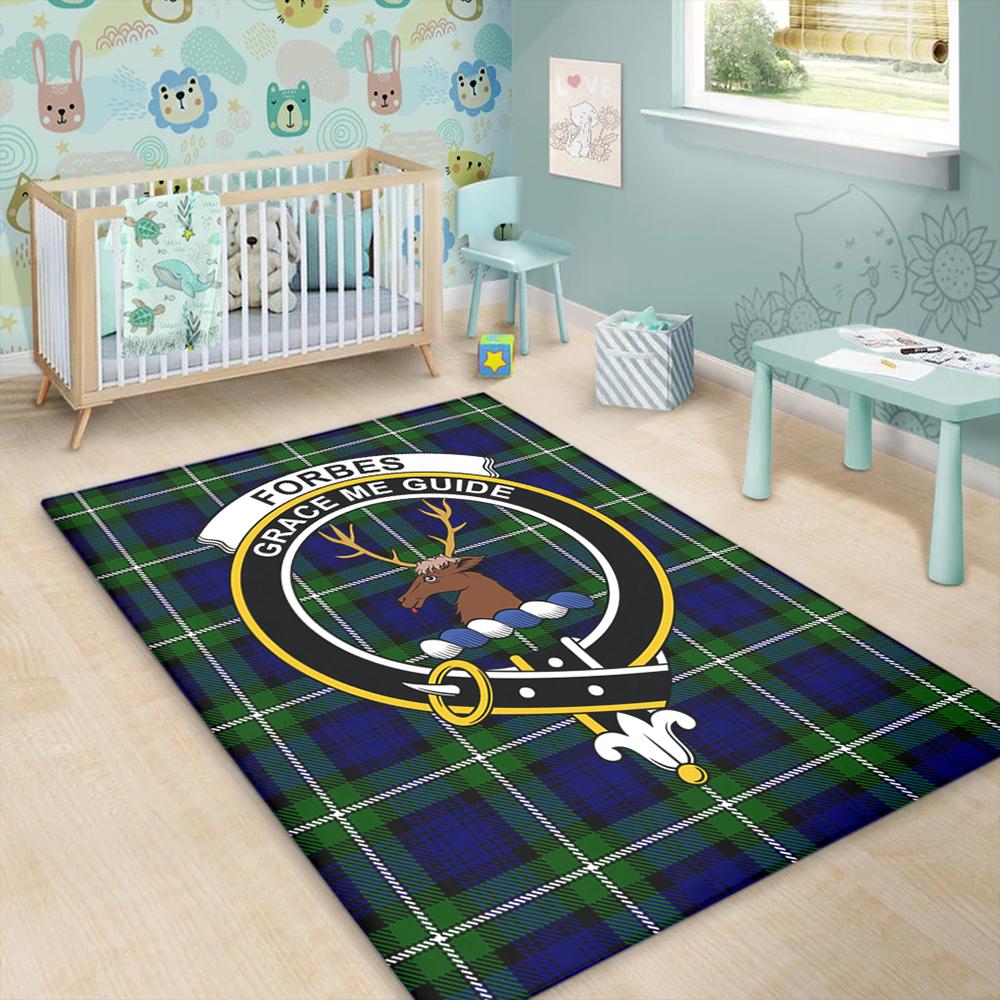 Forbes Modern Tartan Crest Area Rug