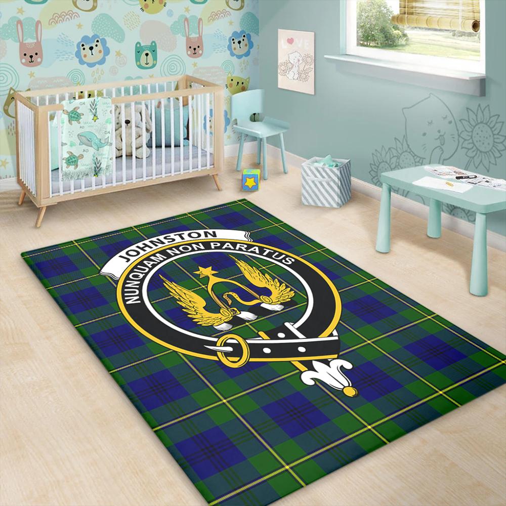 Johnston Modern Tartan Crest Area Rug