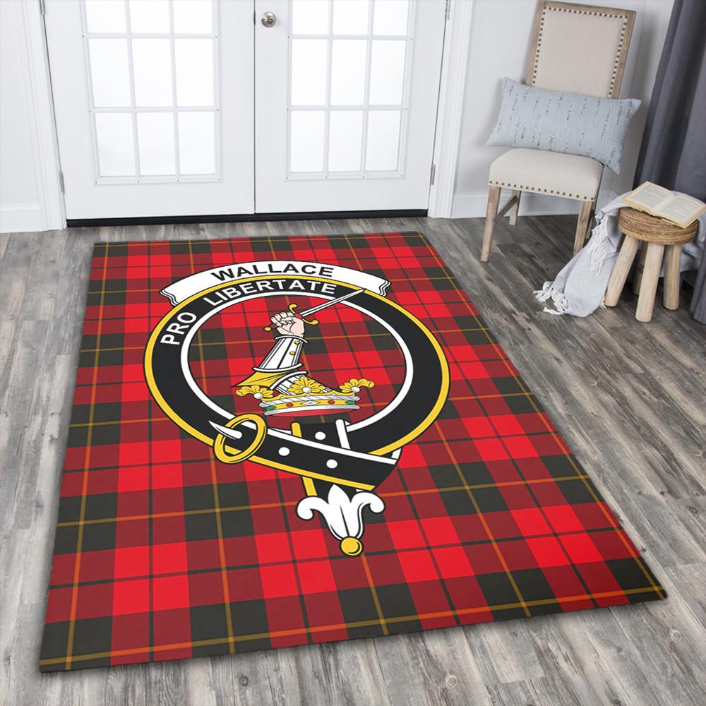 Wallace Weathered Tartan Crest Area Rug