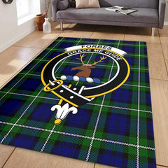 Forbes Modern Tartan Crest Area Rug