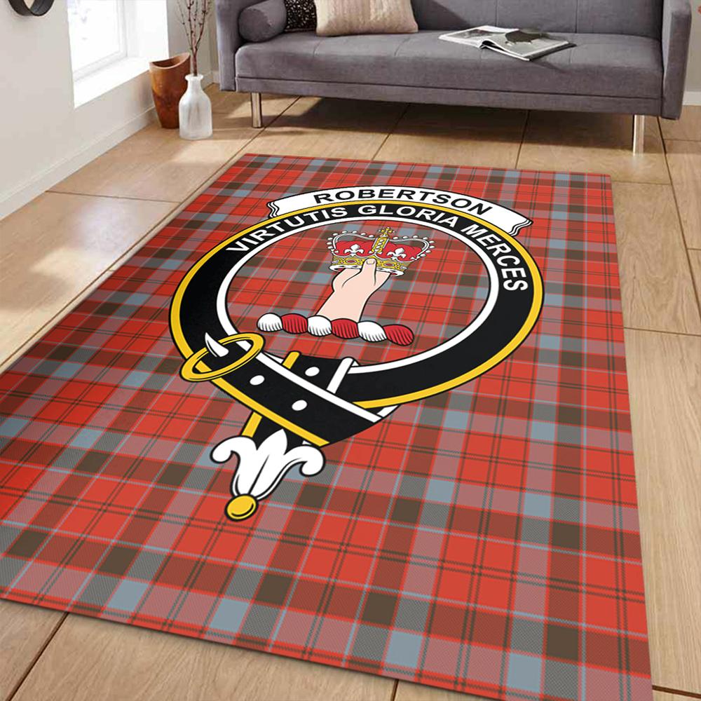 Robertson Weathered Tartan Crest Area Rug