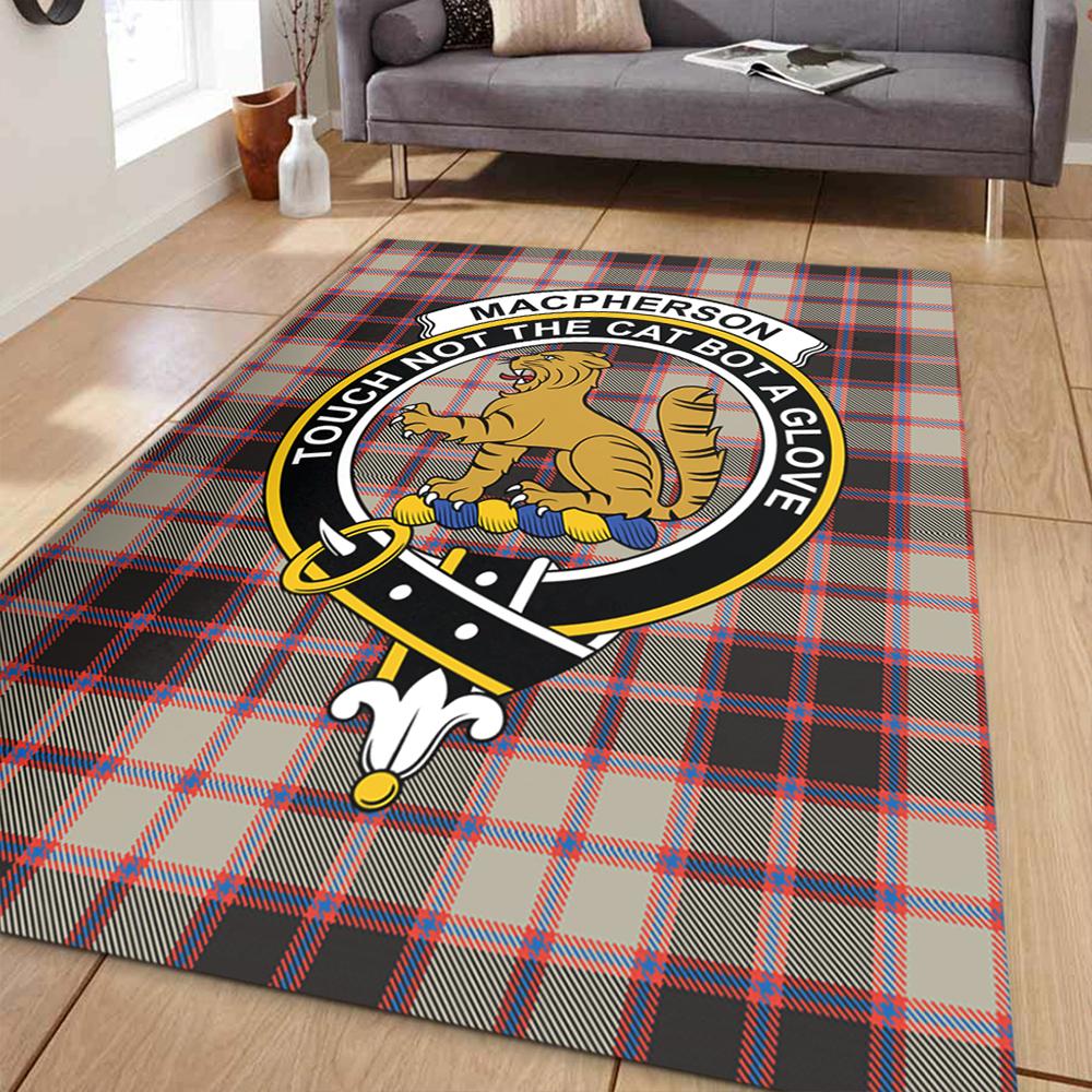 MacPherson Hunting Ancient Tartan Crest Area Rug