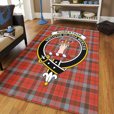 Clan Robertson Weathered Tartan Crest Rug – Scottish Highland Carpet for Living Room, Celtic Home Decor & Scotland Gift