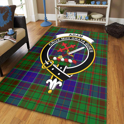 Clan Adam Tartan Crest Rug – Scottish Highland Carpet for Living Room, Celtic Home Decor & Scotland Gift QE13