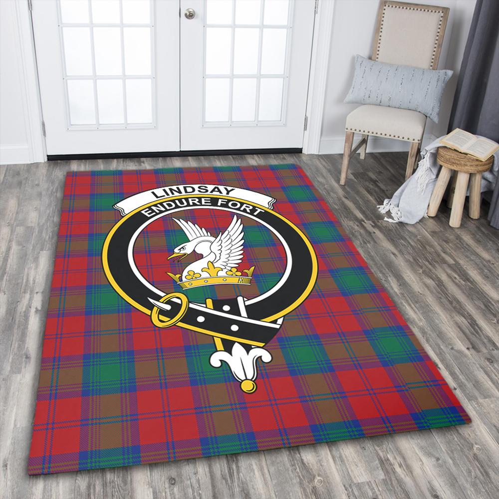 Lindsay Modern Tartan Crest Area Rug