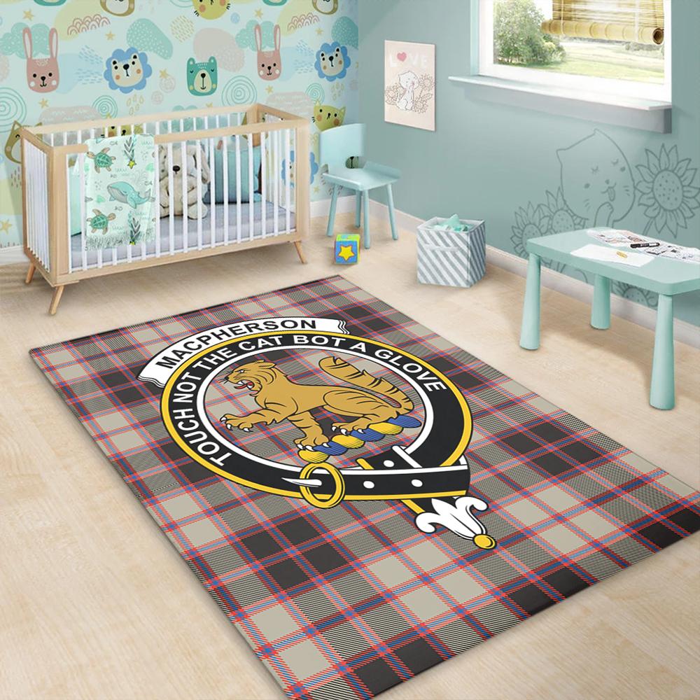 MacPherson Hunting Ancient Tartan Crest Area Rug