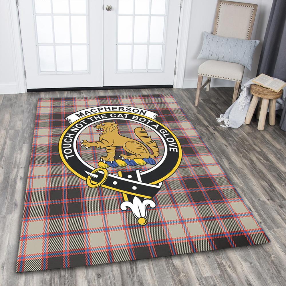 MacPherson Hunting Ancient Tartan Crest Area Rug