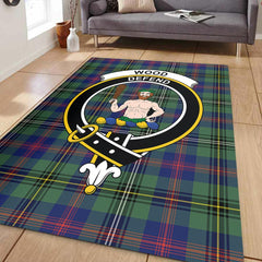 Wood Modern Tartan Crest Area Rug