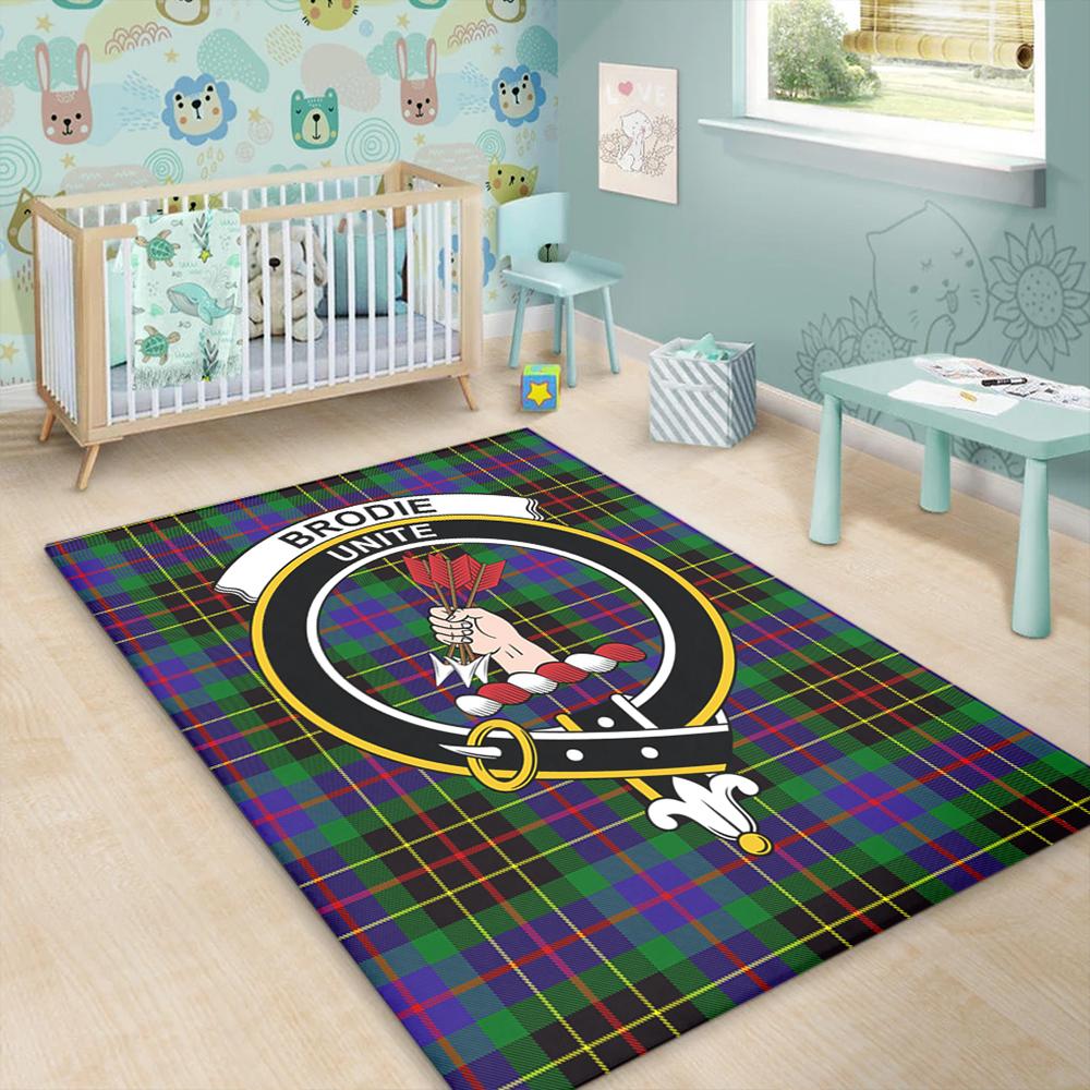 Brodie Hunting Modern Tartan Crest Area Rug