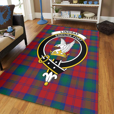Clan Lindsay Modern Tartan Crest Rug – Scottish Highland Carpet for Living Room, Celtic Home Decor & Scotland Gift