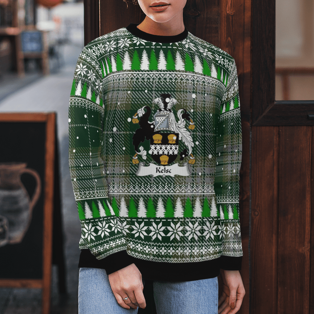 Clan Kelso Crest Tartan Christmas Ugly Sweater ON89 Kelso Crest Tartan Tartan Ugly Sweater