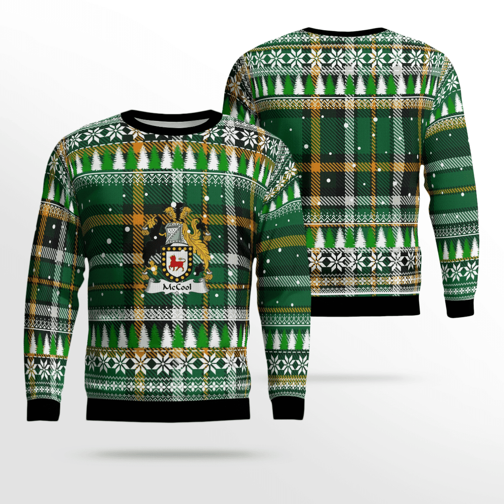 Clan McCool Coat Of Arms Christmas Ugly Sweater ZS54 McCool Coat Of Arms Tartan Ugly Sweater