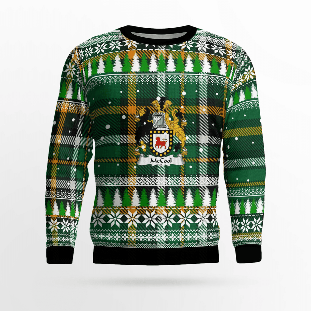 Clan McCool Coat Of Arms Christmas Ugly Sweater ZS54 McCool Coat Of Arms Tartan Ugly Sweater