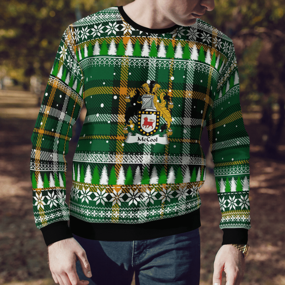 Clan McCool Coat Of Arms Christmas Ugly Sweater ZS54 McCool Coat Of Arms Tartan Ugly Sweater