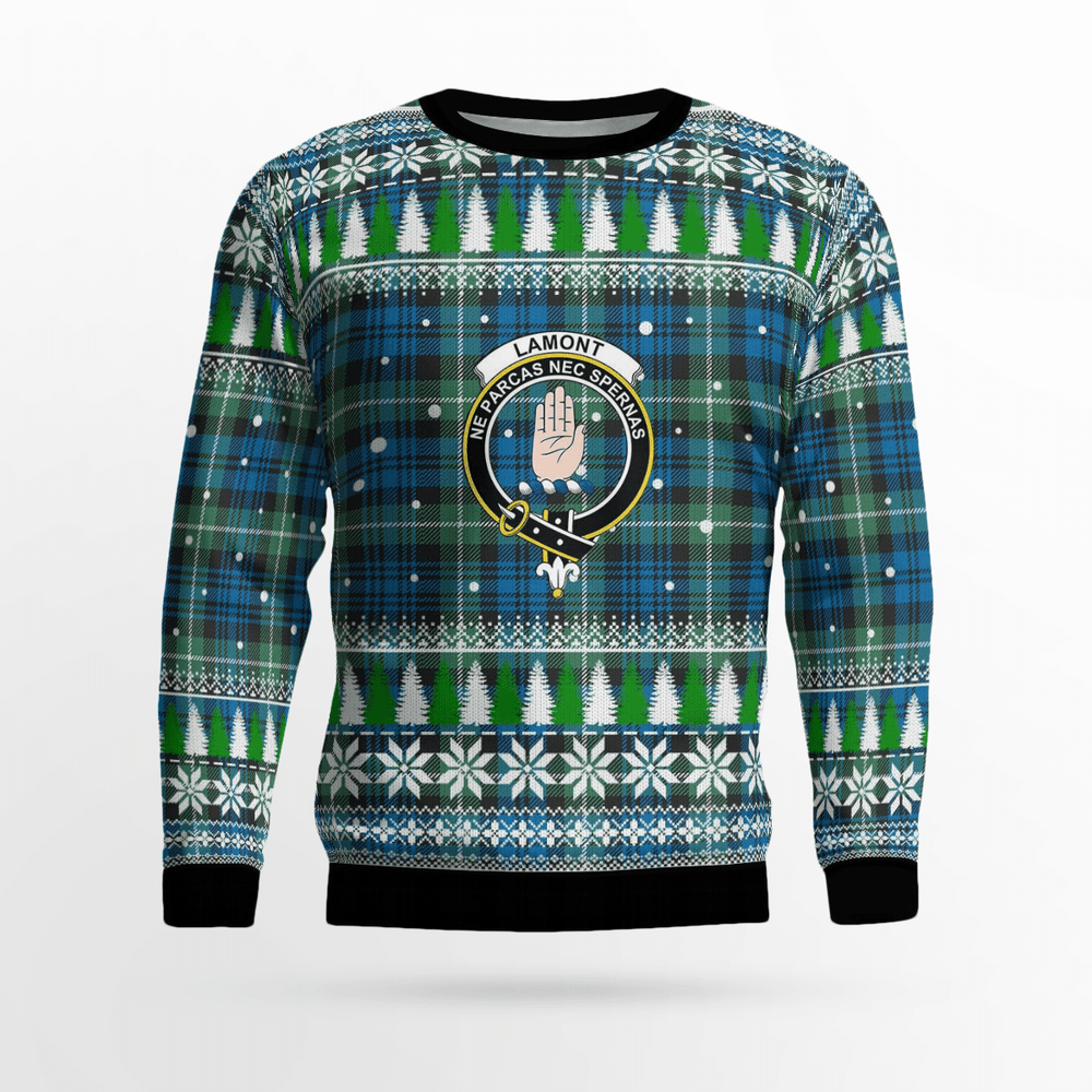 Clan Lamont Ancient Crest Tartan Christmas Ugly Sweater QJ84 Lamont Ancient Crest Tartan Tartan Ugly Sweater
