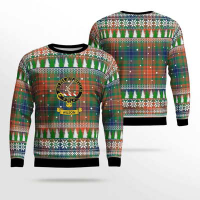 Clan Wilson Ancient Crest Tartan Christmas Ugly Sweater RP80