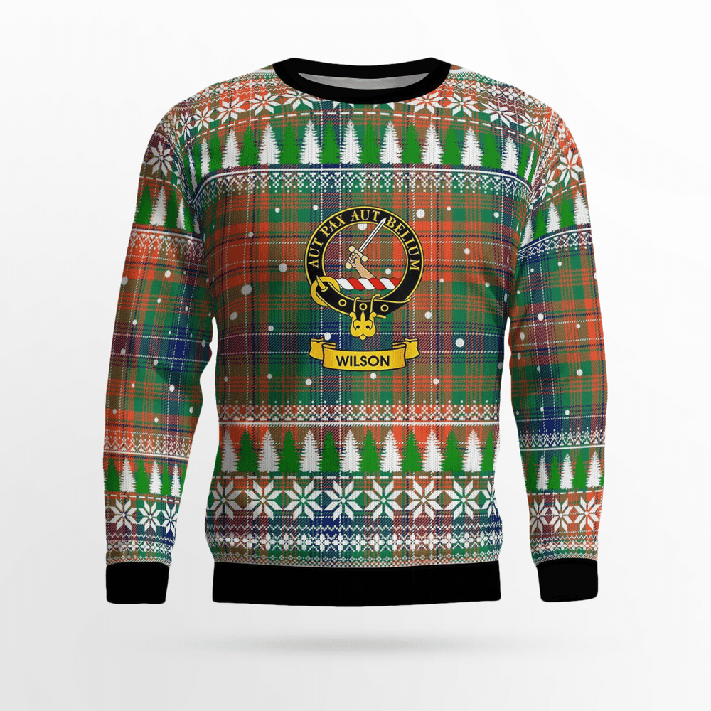 Clan Wilson Ancient Crest Tartan Christmas Ugly Sweater RP80 Wilson Ancient Crest Tartan Tartan Ugly Sweater