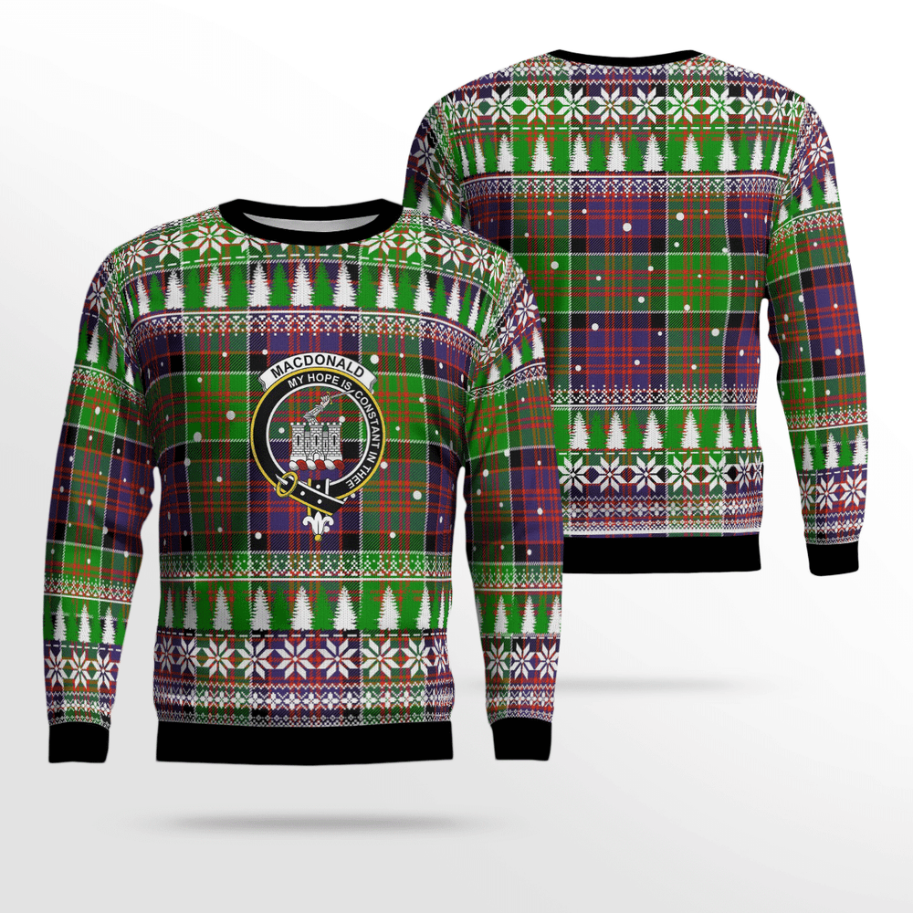 Clan MacDonald of Clanranald Crest Tartan Christmas Ugly Sweater LY44 MacDonald of Clanranald Crest Tartan Tartan Ugly Sweater