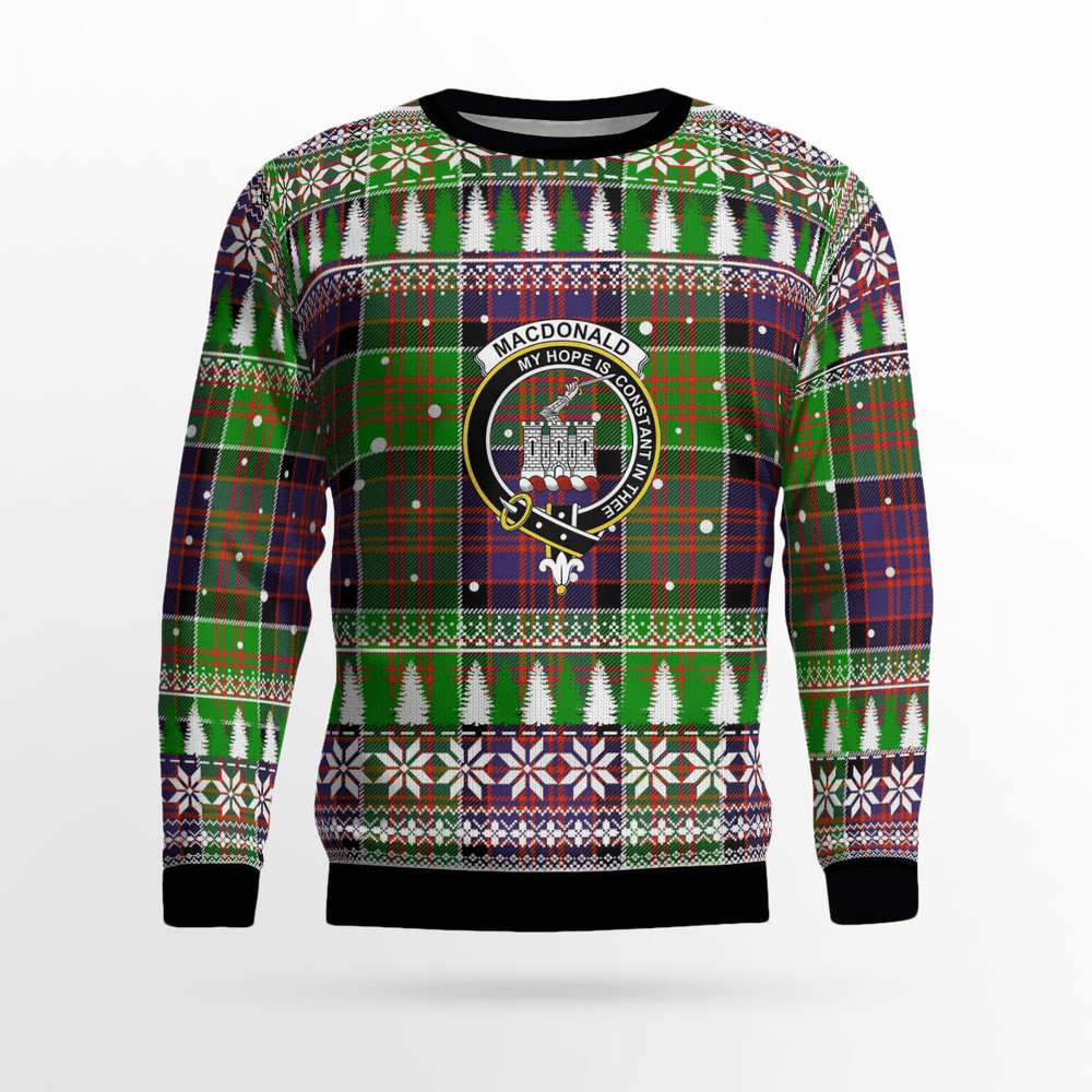 Clan MacDonald of Clanranald Crest Tartan Christmas Ugly Sweater LY44 MacDonald of Clanranald Crest Tartan Tartan Ugly Sweater