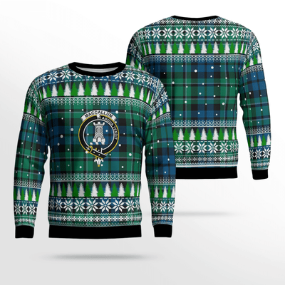 Clan MacCallum Ancient Crest Tartan Christmas Ugly Sweater QR44
