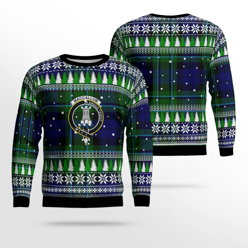 Clan MacCallum Modern Crest Tartan Christmas Ugly Sweater RL33 MacCallum Modern Crest Tartan Tartan Ugly Sweater