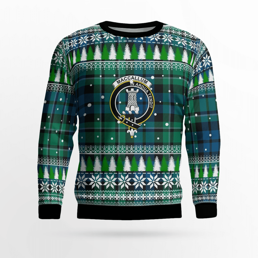 Clan MacCallum Ancient Crest Tartan Christmas Ugly Sweater QR44 MacCallum Ancient Crest Tartan Tartan Ugly Sweater