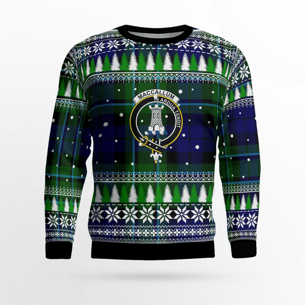 Clan MacCallum Modern Crest Tartan Christmas Ugly Sweater RL33 MacCallum Modern Crest Tartan Tartan Ugly Sweater