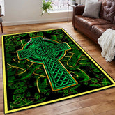 Irish Palestinian Solidarity Area Rug, Proud Irish Heritage Rug, Irish Celtic Cross Saint Patrick Day Rug, Gifts for Cross - D20