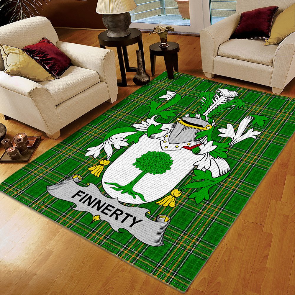 Tartan Printing Floor Mat Carpet, Finnerty Or O'Finaghty Ireland Irish National Tartan Rug, Gifts for Ireland - D20