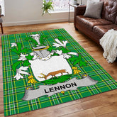 Ireland Printing Floor Mat Carpet, Scottish Tartan Bear Rug, Lennon Or O'Lennon Ireland Irish National Tartan Rug, Gifts for Ireland - D20