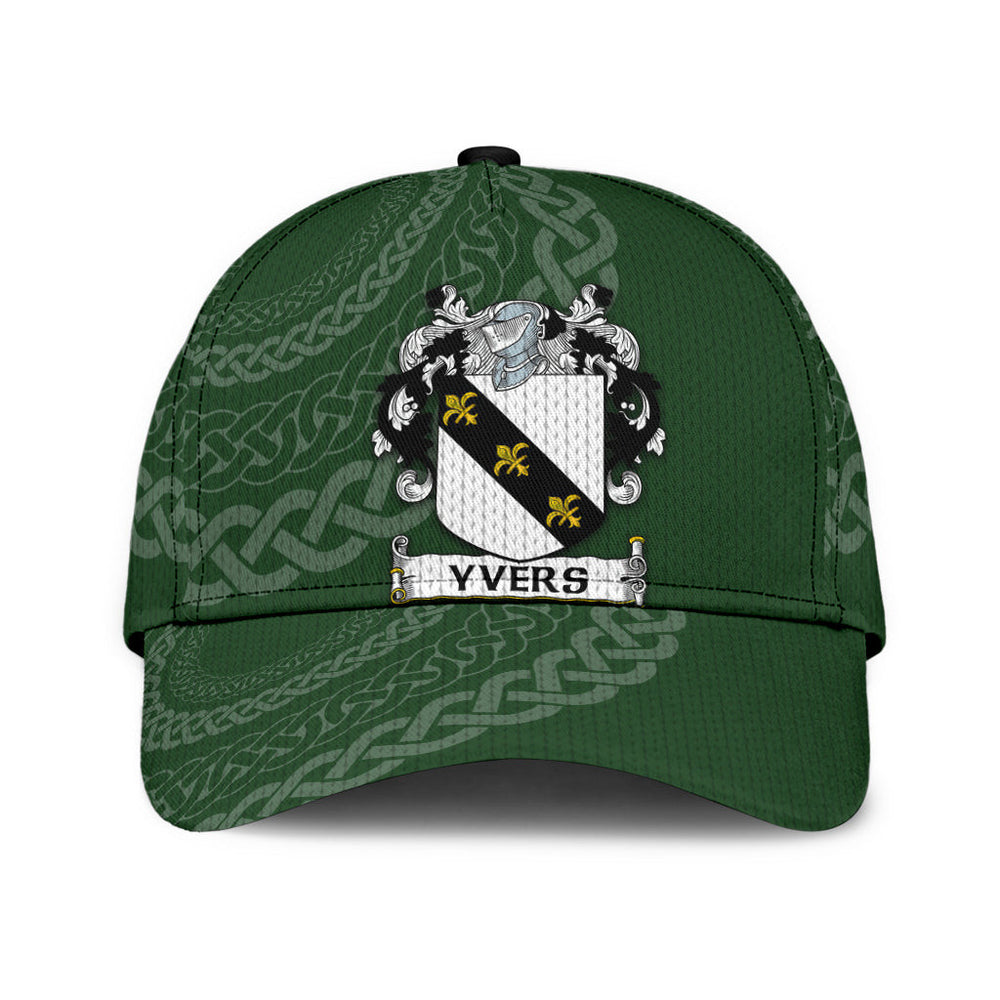 Clan Yvers Coat Of Arms - Irish Family Crest St Patrick's Day Classic CapUG26 Classic Cap - Yvers Coat Of Arms St Patrick's Day Classic Cap Irish Cap