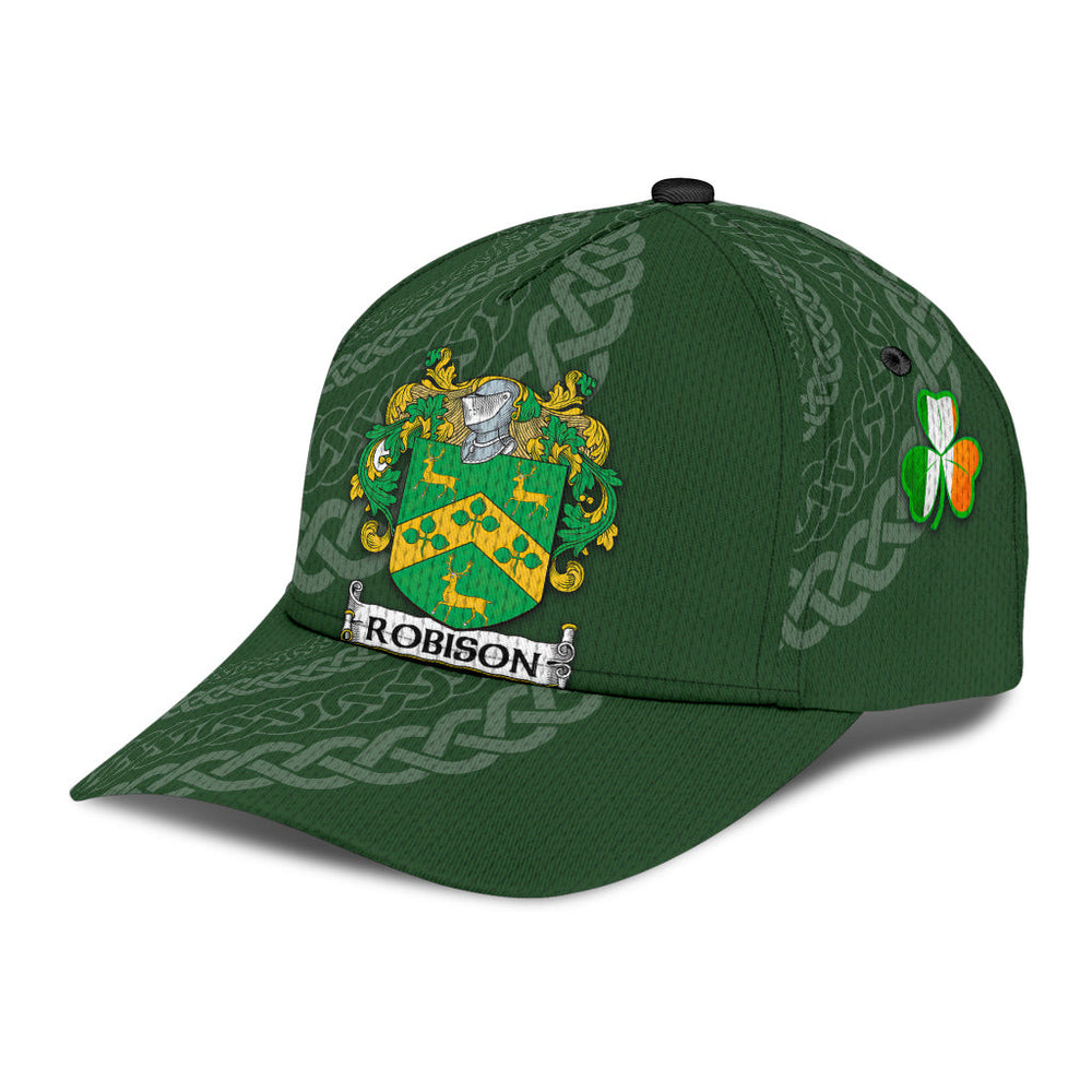 Clan Robison Coat Of Arms - Irish Family Crest St Patrick's Day Classic CapBT15 Classic Cap - Robison Coat Of Arms St Patrick's Day Classic Cap Irish Cap