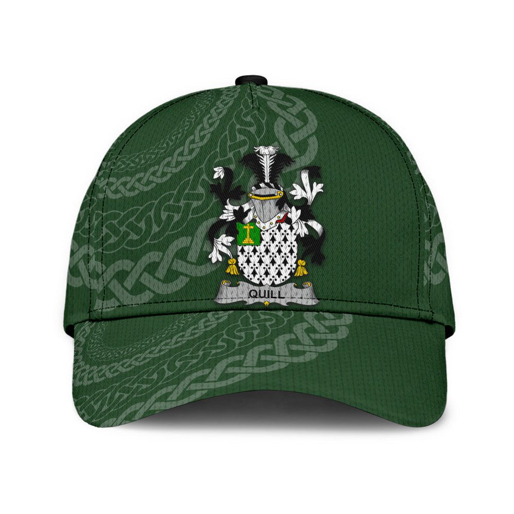 Clan Quill Coat Of Arms - Irish Family Crest St Patrick's Day Classic CapUS18 Classic Cap - Quill Coat Of Arms St Patrick's Day Classic Cap Irish Cap