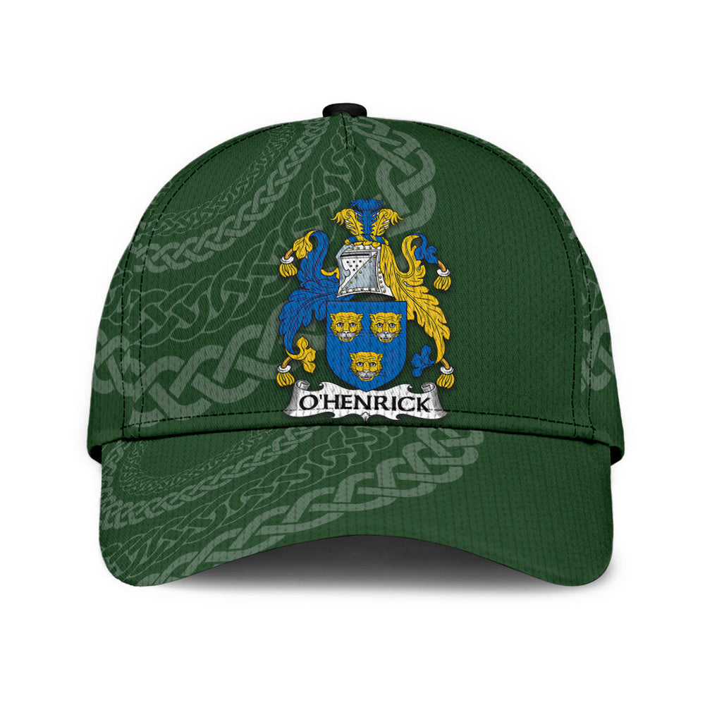 Clan Ohenrick Coat Of Arms - Irish Family Crest St Patrick's Day Classic CapTR20 Classic Cap - Ohenrick Coat Of Arms St Patrick's Day Classic Cap Irish Cap