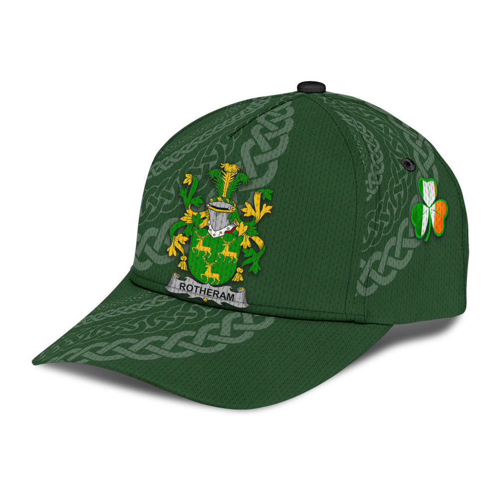 Clan Rotheram Coat Of Arms - Irish Family Crest St Patrick's Day Classic CapQP44 Classic Cap - Rotheram Coat Of Arms St Patrick's Day Classic Cap Irish Cap