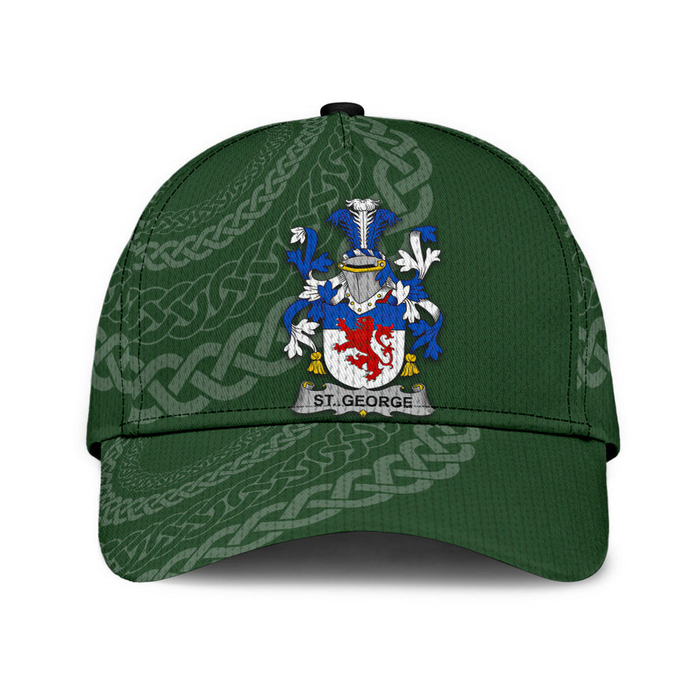 Clan St George Coat Of Arms - Irish Family Crest St Patrick's Day Classic CapLS12 Classic Cap - St George Coat Of Arms St Patrick's Day Classic Cap Irish Cap