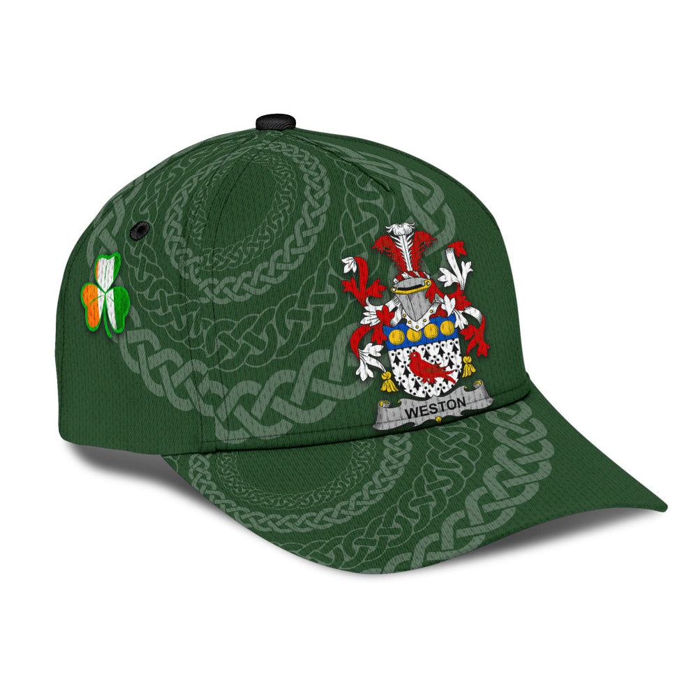 Clan Weston Coat Of Arms - Irish Family Crest St Patrick's Day Classic CapJQ92 Classic Cap - Weston Coat Of Arms St Patrick's Day Classic Cap Irish Cap