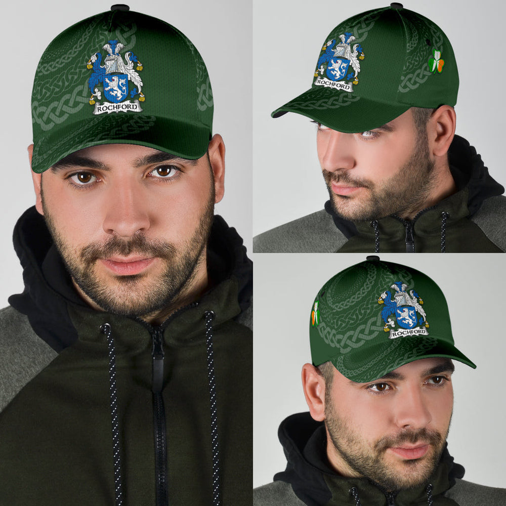 Clan Rochford Coat Of Arms - Irish Family Crest St Patrick's Day Classic CapSN33 Classic Cap - Rochford Coat Of Arms St Patrick's Day Classic Cap Irish Cap
