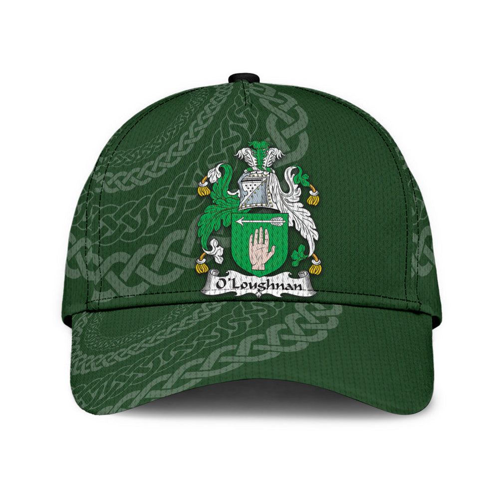 Clan Oloughnan Coat Of Arms - Irish Family Crest St Patrick's Day Classic CapEA58 Classic Cap - Oloughnan Coat Of Arms St Patrick's Day Classic Cap Irish Cap
