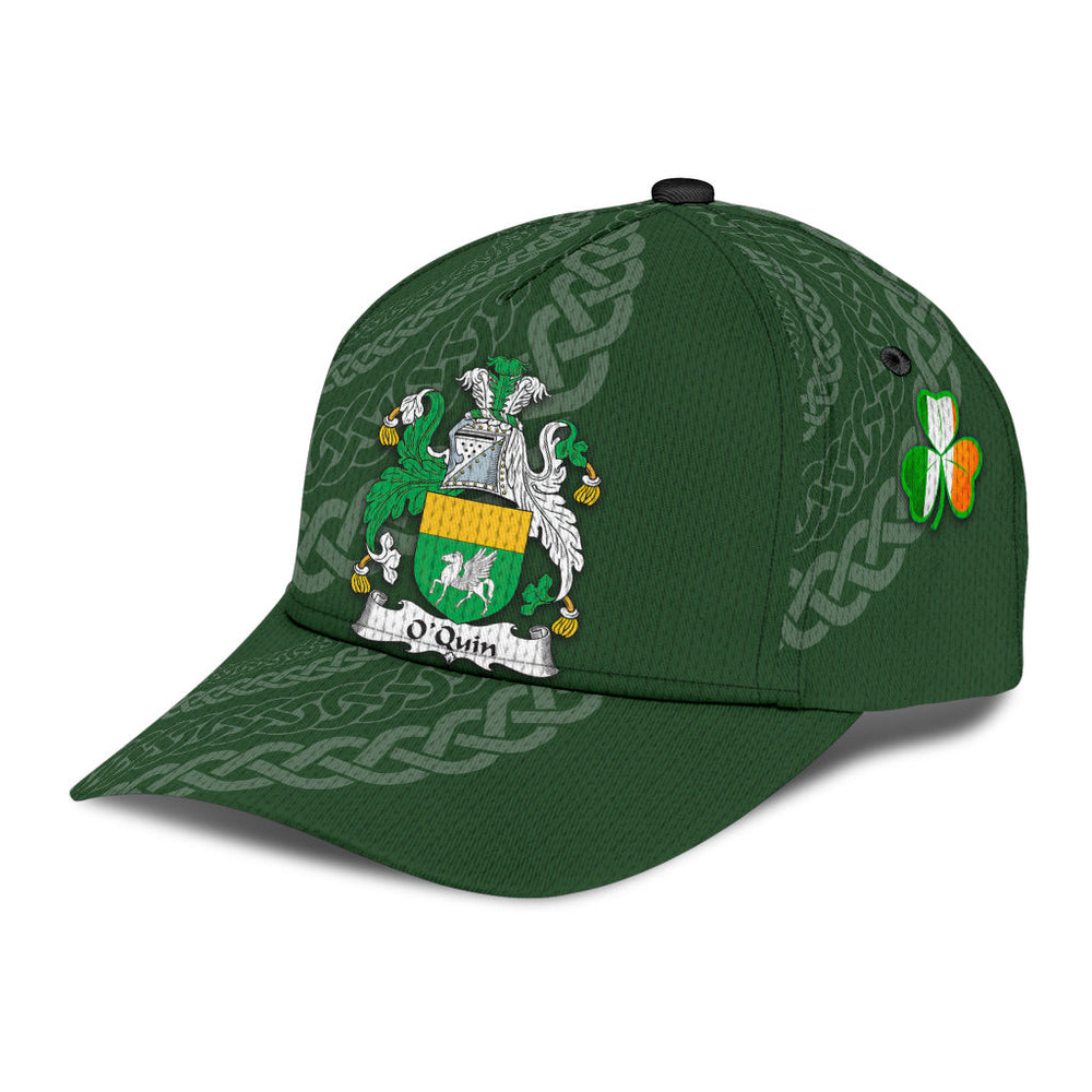 Clan Oquin Coat Of Arms Longfordarms - Irish Family Crest St Patrick's Day Classic CapQG43 Classic Cap - Oquin Coat Of Arms Longfordarms St Patrick's Day Classic Cap Irish Cap