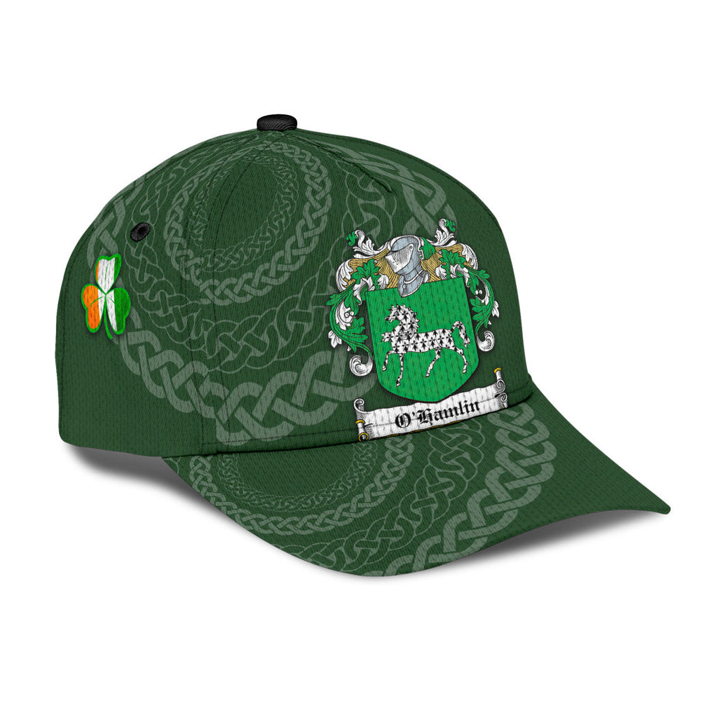 Clan Ohamlin Coat Of Arms - Irish Family Crest St Patrick's Day Classic CapHU60 Classic Cap - Ohamlin Coat Of Arms St Patrick's Day Classic Cap Irish Cap