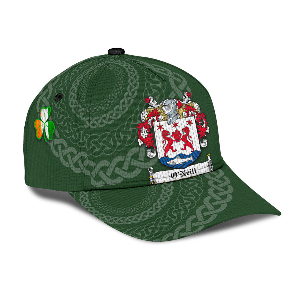 Clan Oneill Coat Of Arms - Irish Family Crest St Patrick's Day Classic CapQA50 Classic Cap - Oneill Coat Of Arms St Patrick's Day Classic Cap Irish Cap