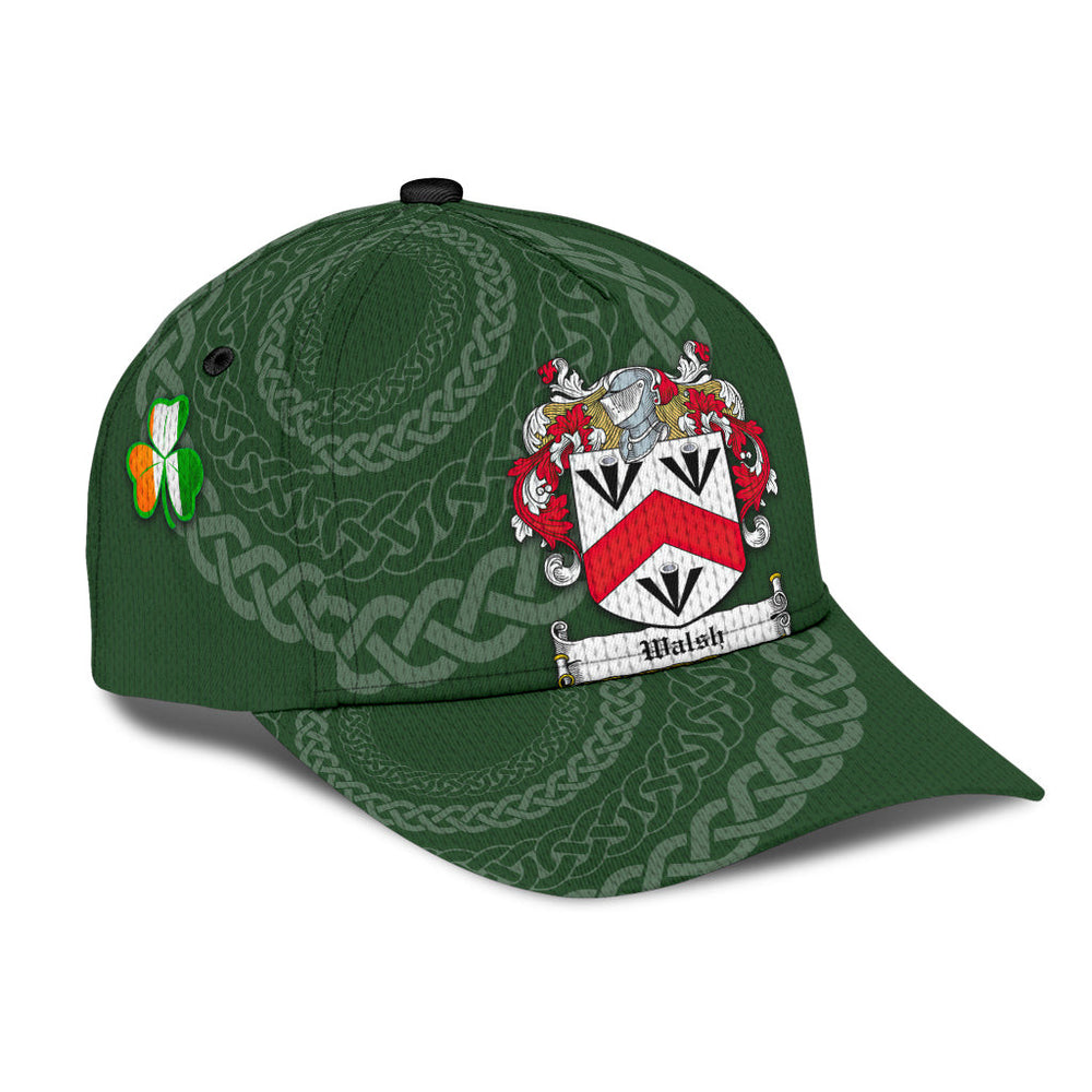 Clan Walsh Coat Of Arms - Irish Family Crest St Patrick's Day Classic CapQC61 Classic Cap - Walsh Coat Of Arms St Patrick's Day Classic Cap Irish Cap
