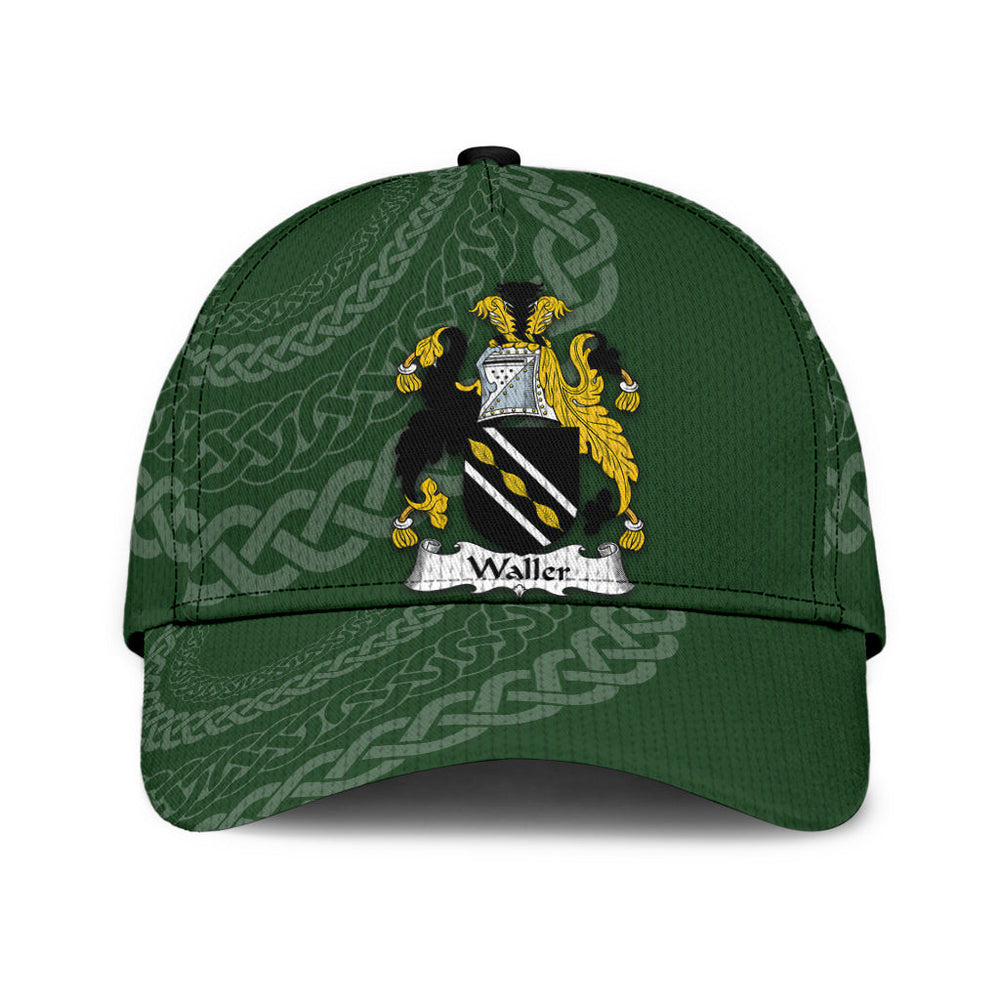 Clan Waller Coat Of Arms - Irish Family Crest St Patrick's Day Classic CapOC95 Classic Cap - Waller Coat Of Arms St Patrick's Day Classic Cap Irish Cap
